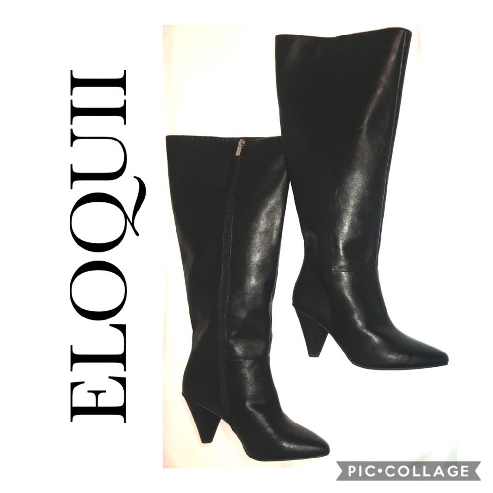 ELOQUII “KASS” Wide Calf Zip Up Boots Sz 8W